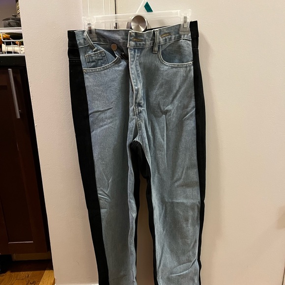 NWT Oak + Fort Duo Tone Colorblock Jeans - Picture 2 of 9